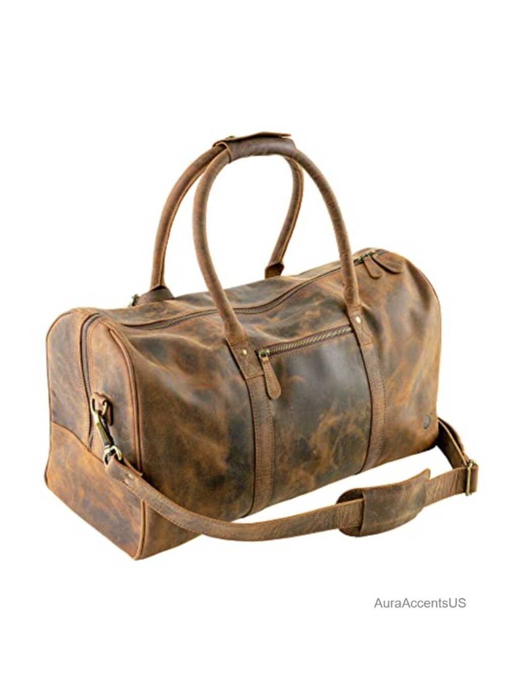 Genuine Buffalo Leather Duffle Bag Weekender Travel Overnight Bag